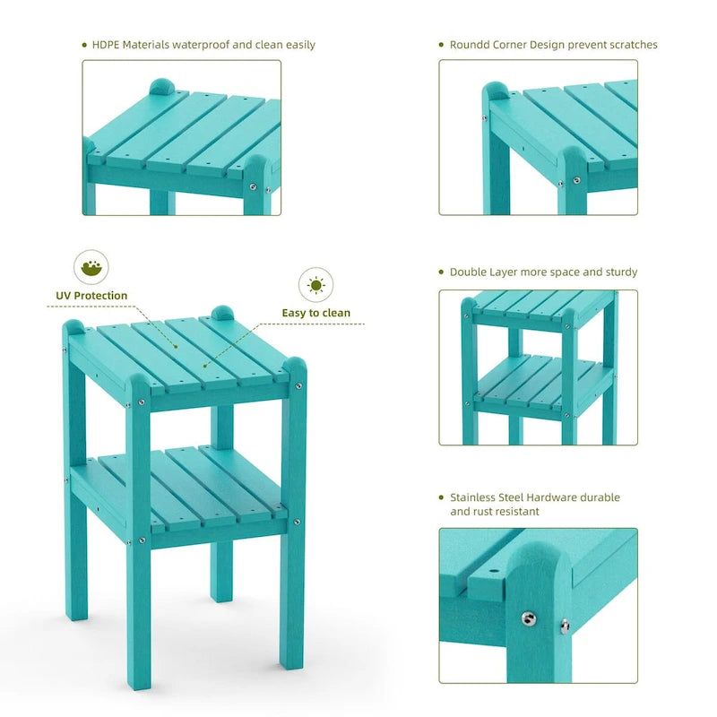 Outdoor Side Table in HDPE for Your Patio or Garden