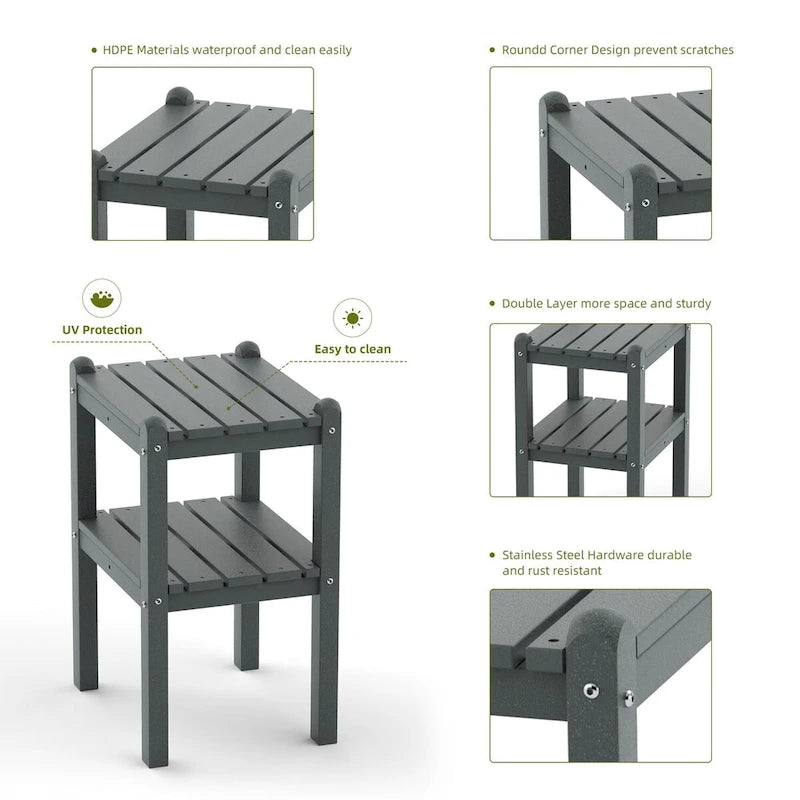 Outdoor Side Table in HDPE for Your Patio or Garden