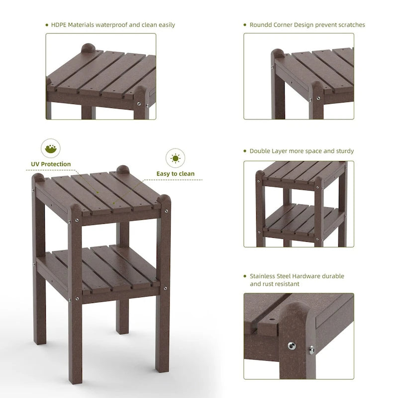 Outdoor Side Table in HDPE for Your Patio or Garden