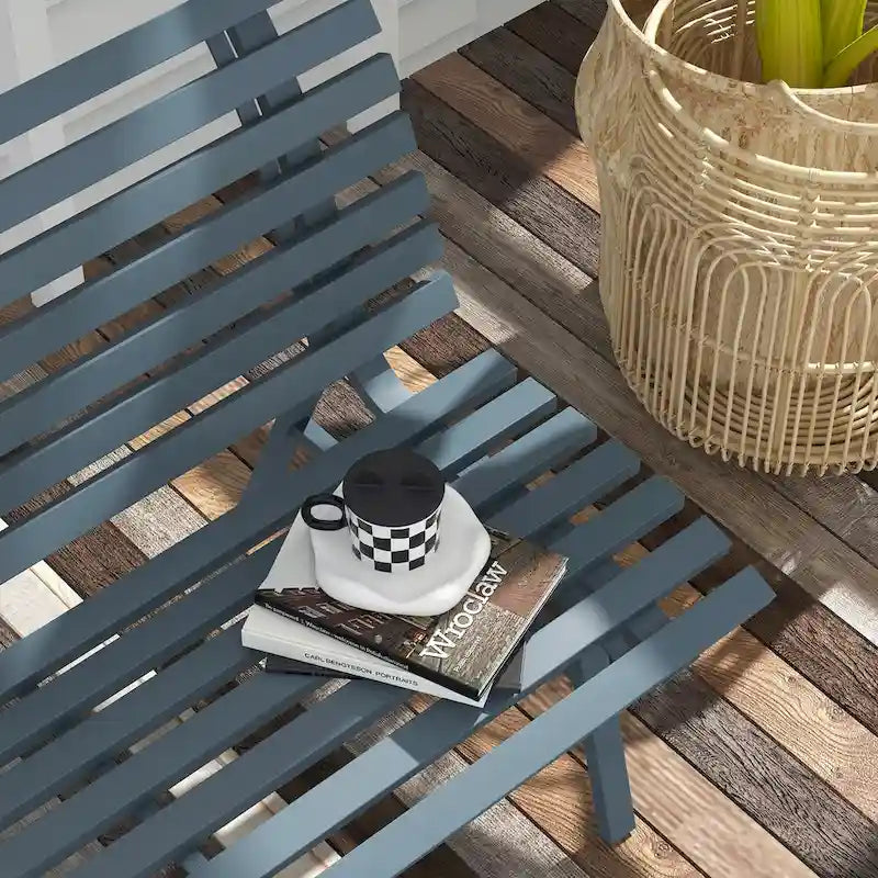 Outsunny 48.5     Garden Bench with Slatted Seat