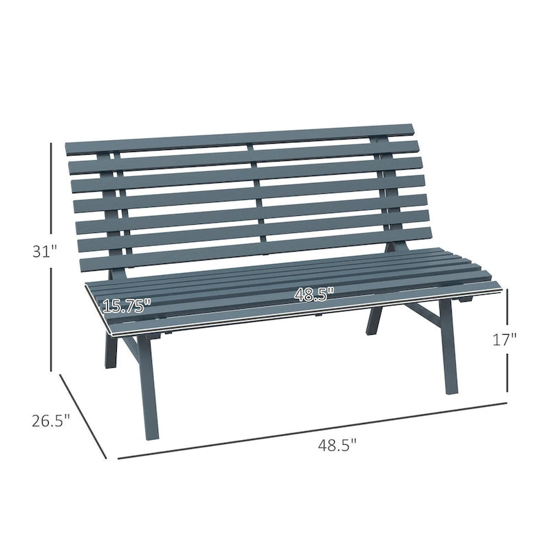 Outsunny 48.5     Garden Bench with Slatted Seat