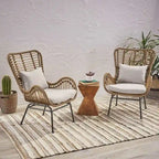 2 PCS Outdoor Modern Rattan Chair Set of 2 by Christopher Knight Home