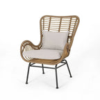 2 PCS Outdoor Modern Rattan Chair Set of 2 by Christopher Knight Home