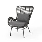 2 PCS Outdoor Modern Rattan Chair Set of 2 by Christopher Knight Home