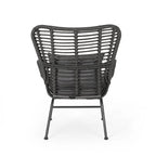 2 PCS Outdoor Modern Rattan Chair Set of 2 by Christopher Knight Home