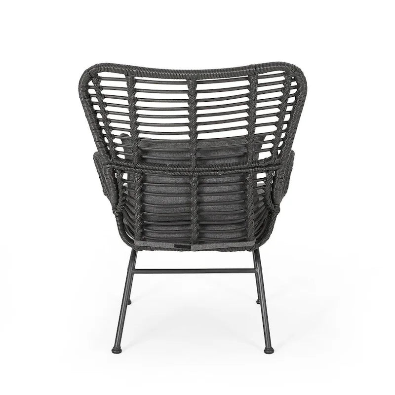 2 PCS Outdoor Modern Rattan Chair Set of 2 by Christopher Knight Home