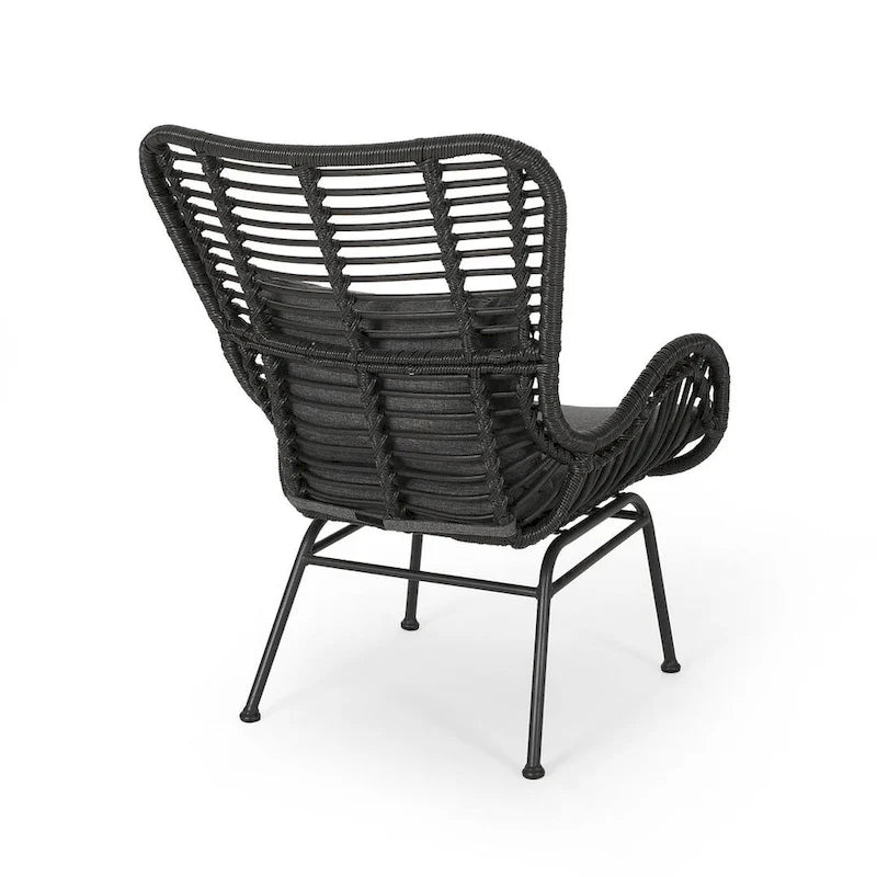 2 PCS Outdoor Modern Rattan Chair Set of 2 by Christopher Knight Home