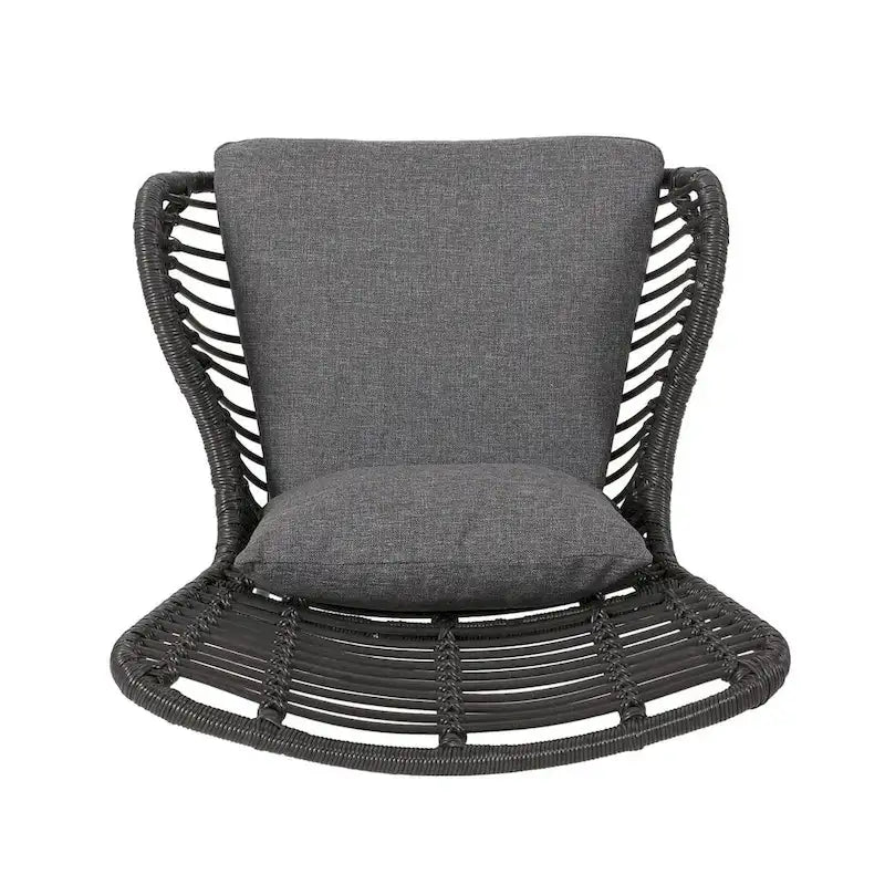 2 PCS Outdoor Modern Rattan Chair Set of 2 by Christopher Knight Home