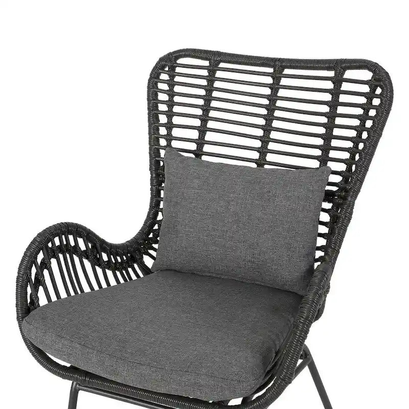 2 PCS Outdoor Modern Rattan Chair Set of 2 by Christopher Knight Home