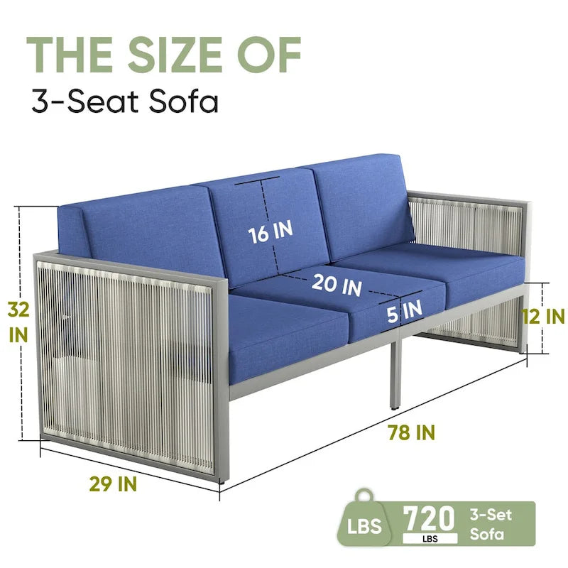 Patio Wicker Sofa Deep Seat Sofa Set