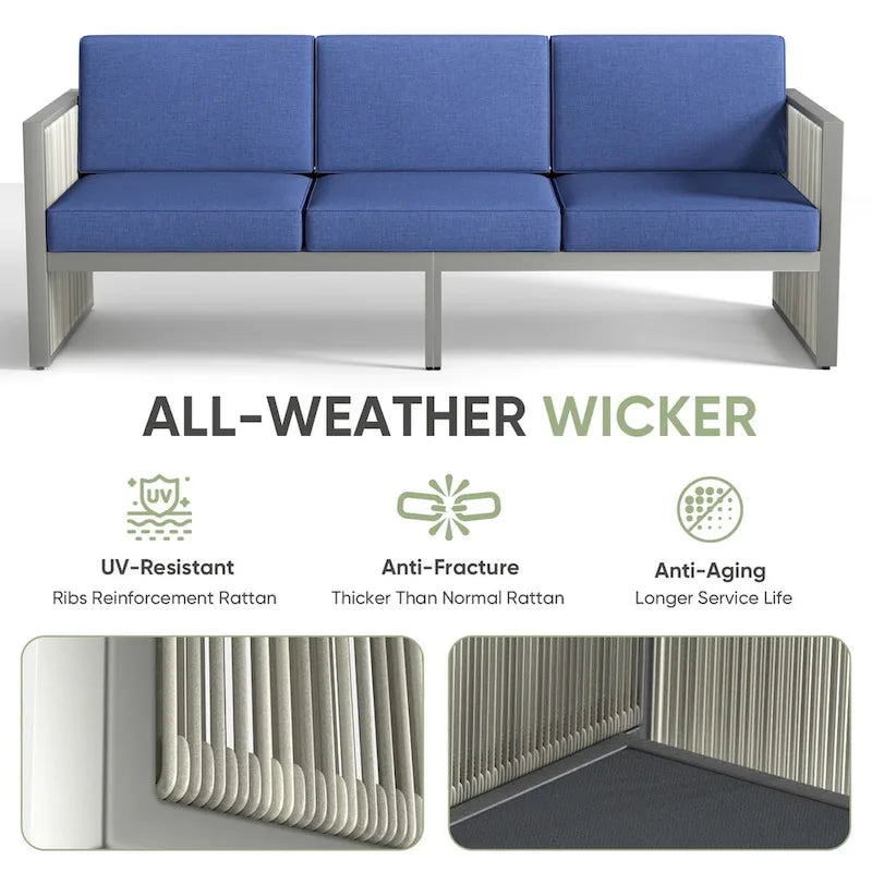 Patio Wicker Sofa Deep Seat Sofa Set