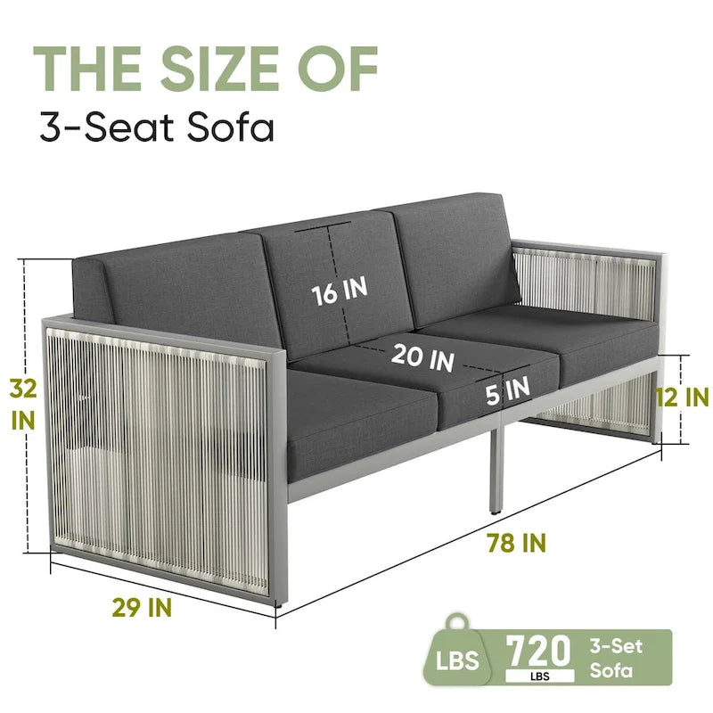 Patio Wicker Sofa Deep Seat Sofa Set