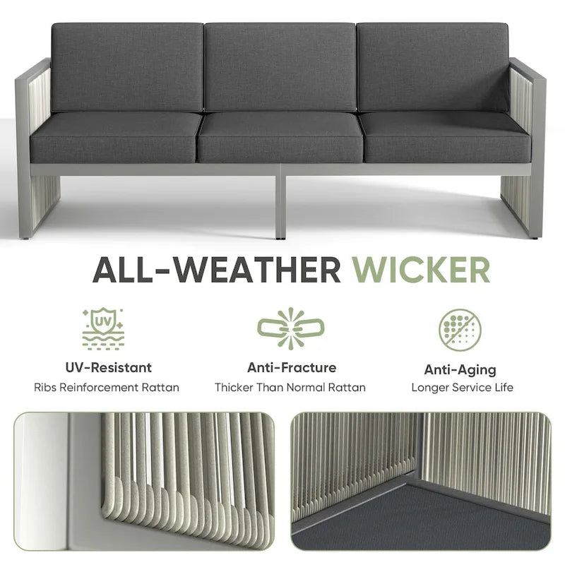 Patio Wicker Sofa Deep Seat Sofa Set