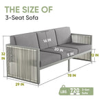 Patio Wicker Sofa Deep Seat Sofa Set