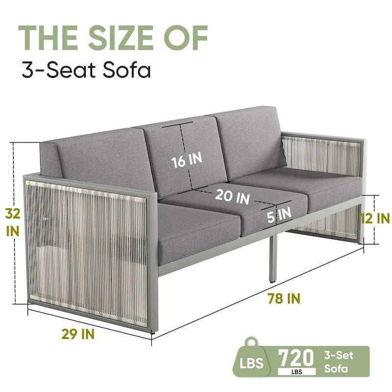 Patio Wicker Sofa Deep Seat Sofa Set