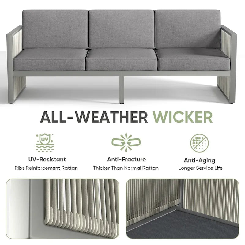 Patio Wicker Sofa Deep Seat Sofa Set