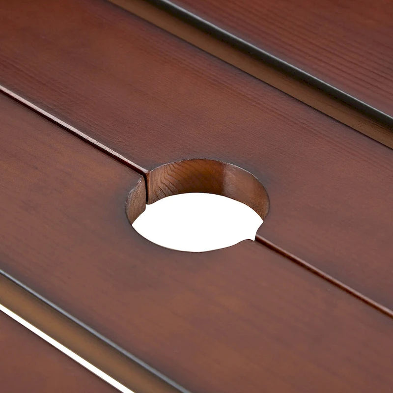 8-Person Wooden Picnic Benches Outdoor Round Table