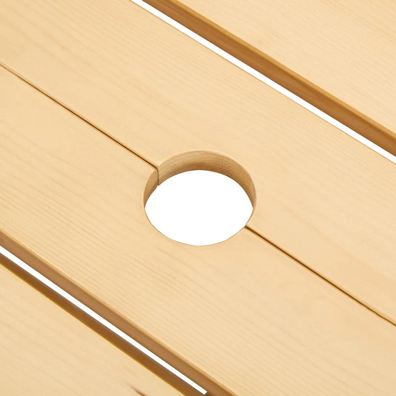 8-Person Wooden Picnic Benches Outdoor Round Table