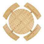 8-Person Wooden Picnic Benches Outdoor Round Table