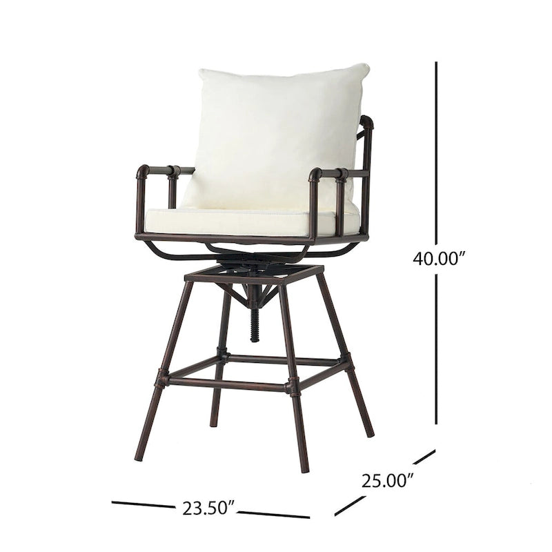 Iron Bar Stool W/Cushions