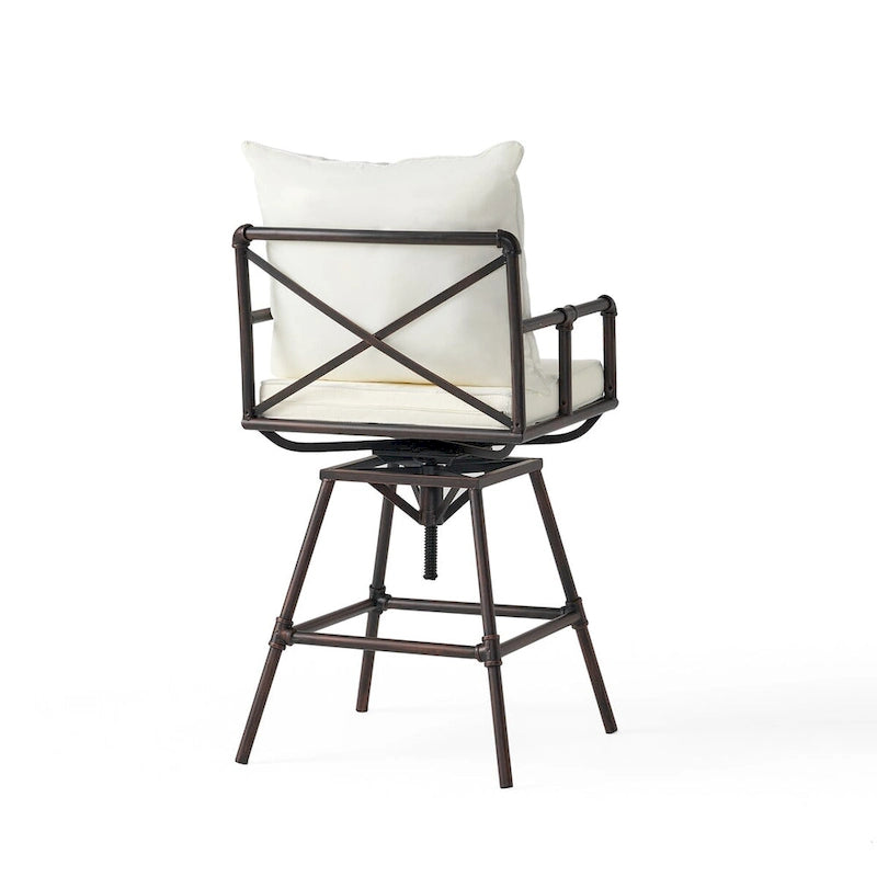 Iron Bar Stool W/Cushions
