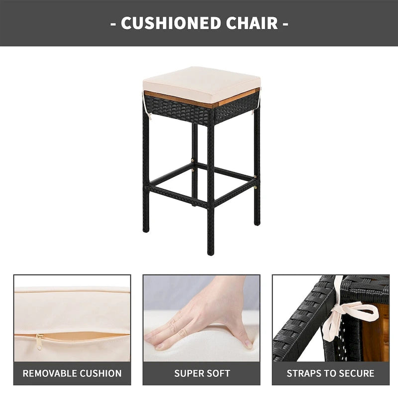 10-Piece Outdoor Wicker Bar Set