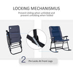 3 Piece Outdoor Patio Furniture Set w/ 2 Folding Padded Rocking Chairs