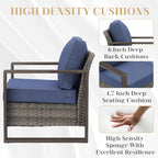 Gymojoy 3-Seat Outdoor Rattan Sofa Patio Sofa with Ottoman - Grey