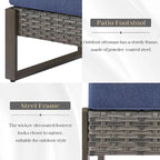 Gymojoy 3-Seat Outdoor Rattan Sofa Patio Sofa with Ottoman - Grey