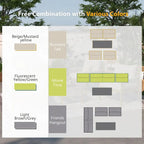 4-Piece Rope Patio Furniture Set, Outdoor Furniture with Table, Patio Conversation Set Deep Seating for Balcony