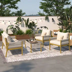 4-Piece Rope Patio Furniture Set, Outdoor Furniture with Table, Patio Conversation Set Deep Seating for Balcony