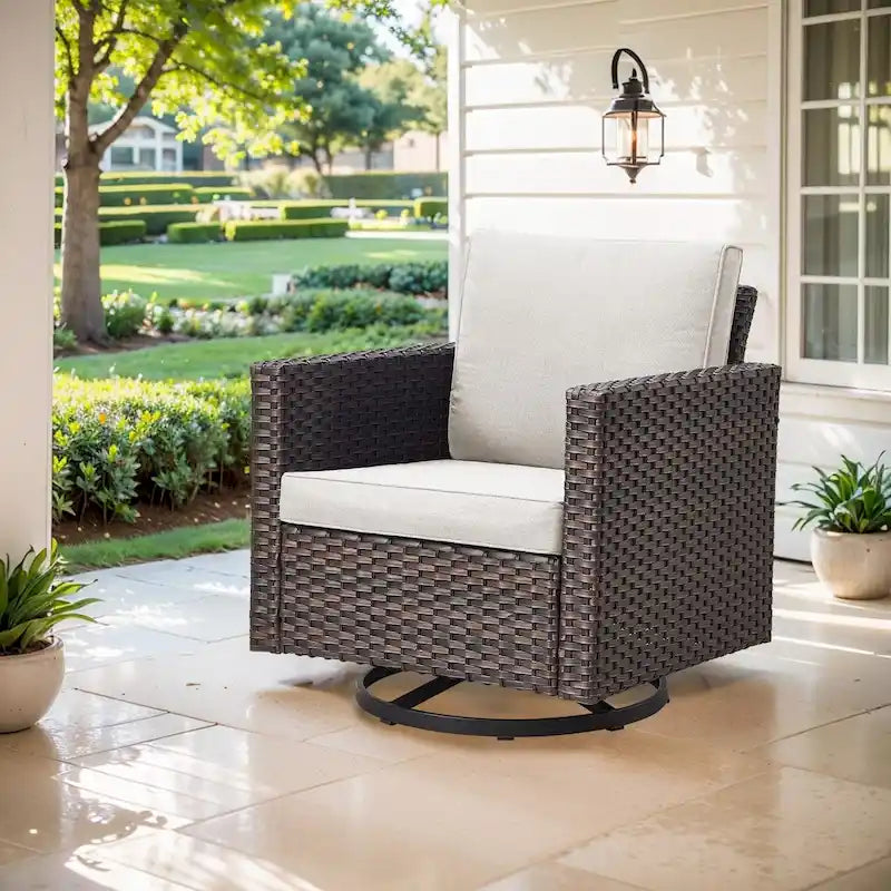Outdoor Swivel Patio Chair 360¡ã Rotating Chair - Brown
