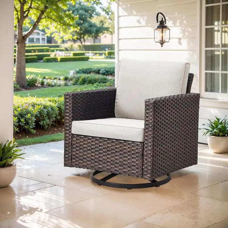 Outdoor Swivel Patio Chair 360¡ã Rotating Chair - Brown