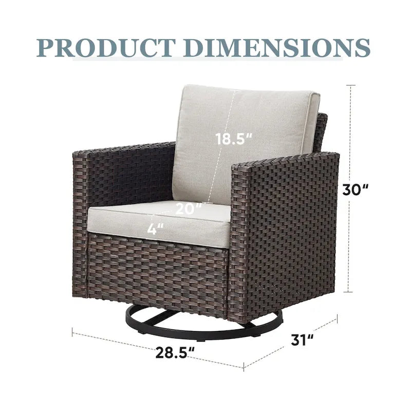 Outdoor Swivel Patio Chair 360¡ã Rotating Chair - Brown
