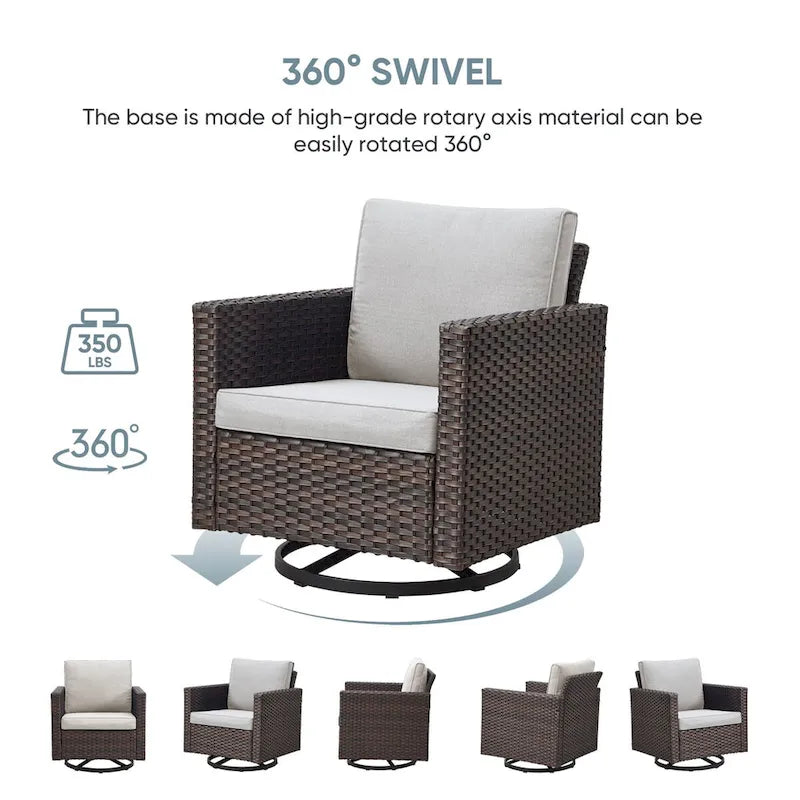 Outdoor Swivel Patio Chair 360¡ã Rotating Chair - Brown