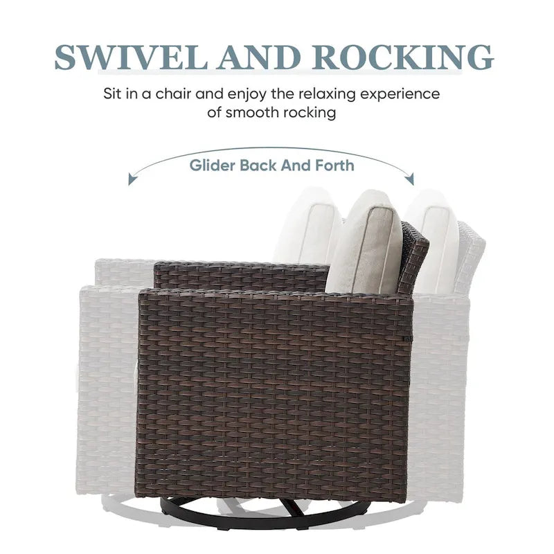 Outdoor Swivel Patio Chair 360¡ã Rotating Chair - Brown