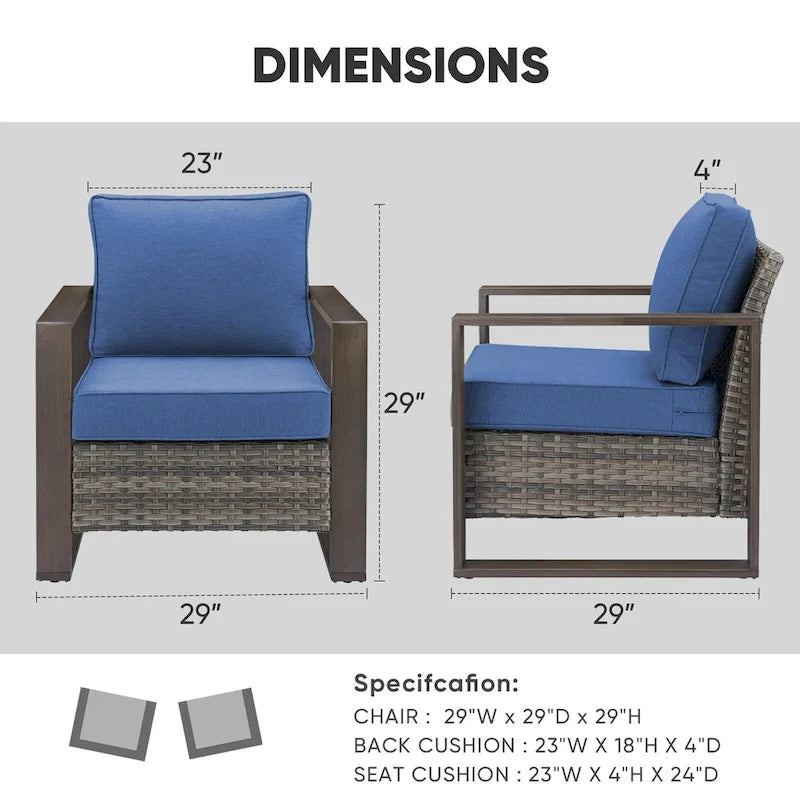 Gymojoy Outdoor Dining Chairs Set of 4 Patio Chairs - Grey