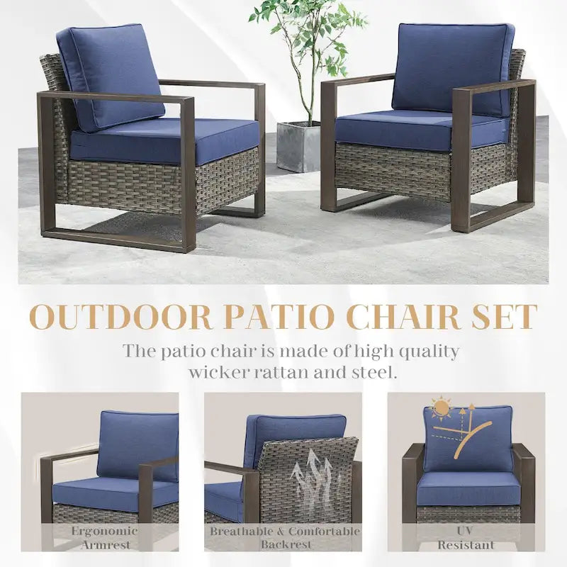 Gymojoy Outdoor Dining Chairs Set of 4 Patio Chairs - Grey