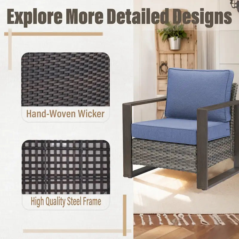 Gymojoy Outdoor Dining Chairs Set of 4 Patio Chairs - Grey