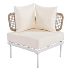 8-Piece Patio Sectional Sofa Set with Tempered Glass Coffee Table