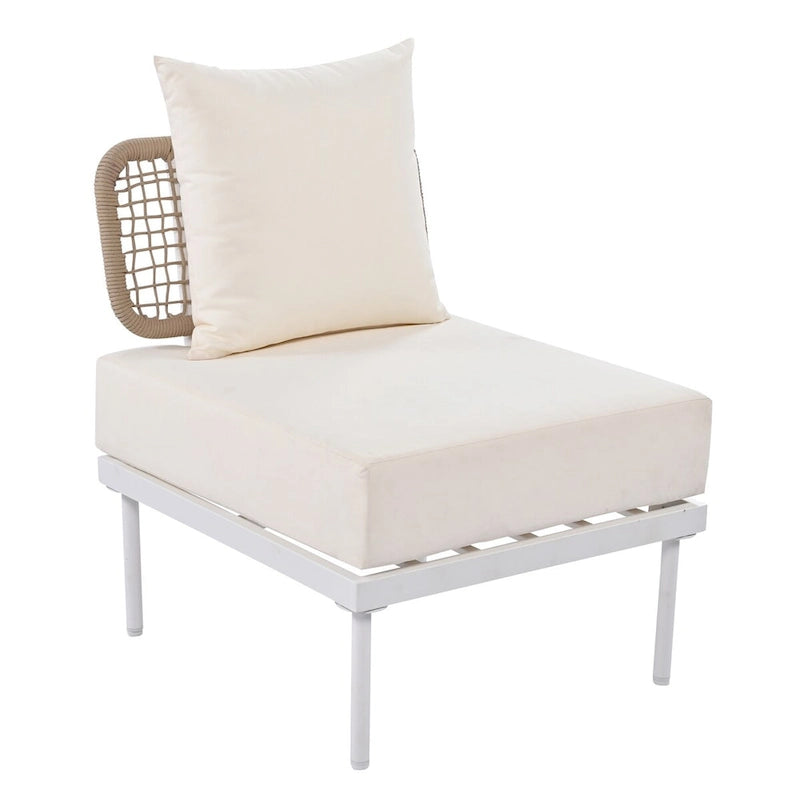 8-Piece Patio Sectional Sofa Set with Tempered Glass Coffee Table