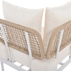 8-Piece Patio Sectional Sofa Set with Tempered Glass Coffee Table