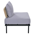 8-Piece Patio Sectional Sofa Set with Tempered Glass Coffee Table