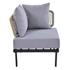 8-Piece Patio Sectional Sofa Set with Tempered Glass Coffee Table