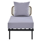 8-Piece Patio Sectional Sofa Set with Tempered Glass Coffee Table