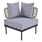 8-Piece Patio Sectional Sofa Set with Tempered Glass Coffee Table