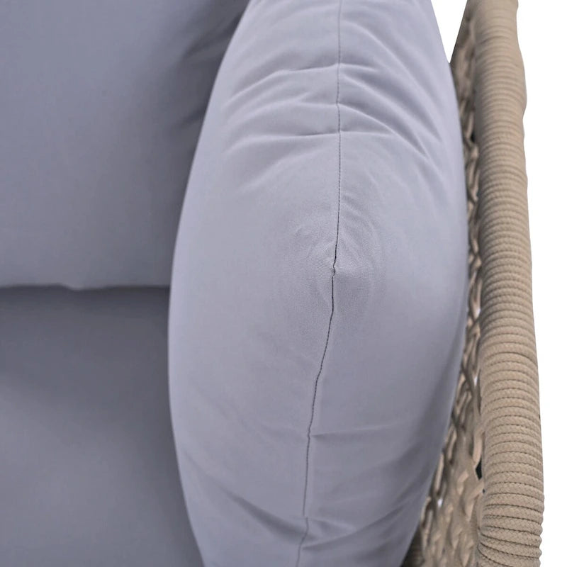 8-Piece Patio Sectional Sofa Set with Tempered Glass Coffee Table