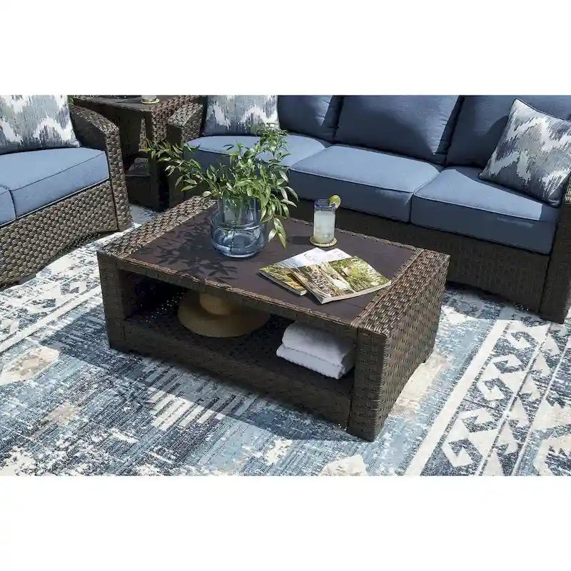 Signature Design by Ashley Windglow Brown Outdoor Coffee Table - 44.38     W x 25.38     D x 16.63     H