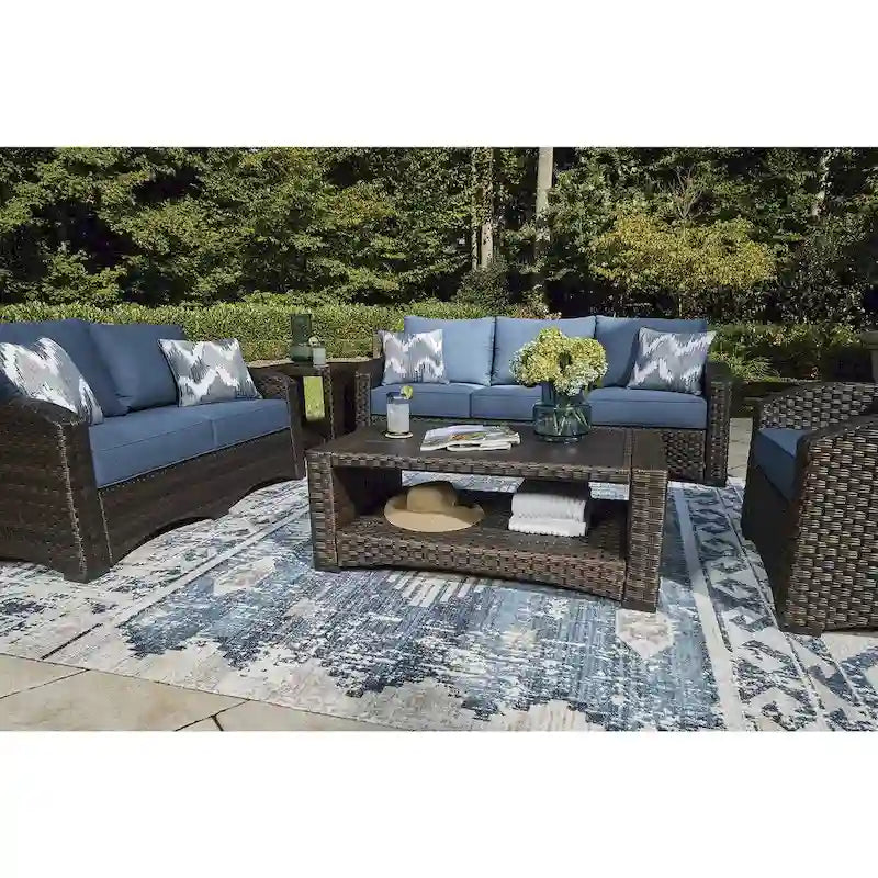 Signature Design by Ashley Windglow Brown Outdoor Coffee Table - 44.38     W x 25.38     D x 16.63     H