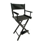 Outdoor Camping Folding Chair with Black Frame and Black Canvas,Set of 2